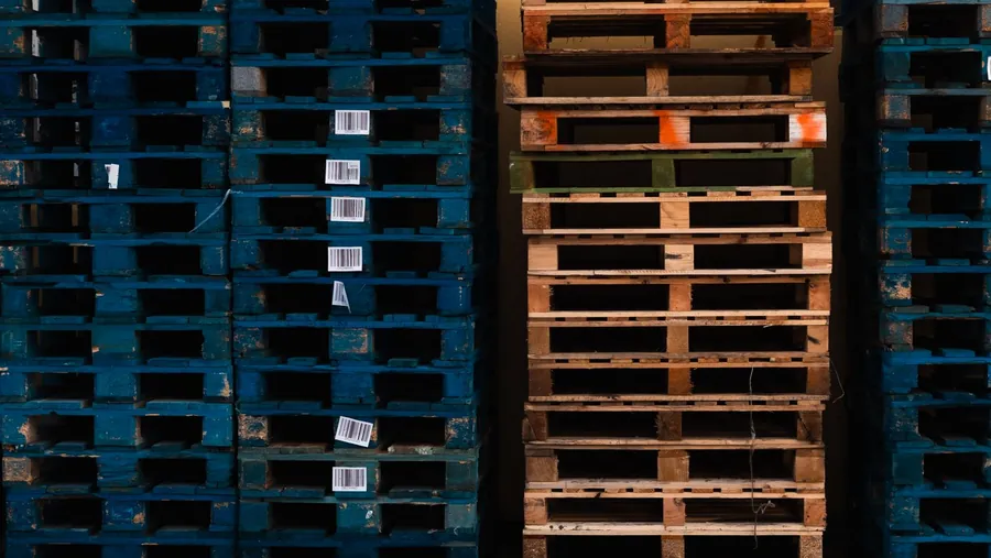 Traçabilité Agro • Lots, DLC & Rappels • Depuis 2014 2 Palettes identifiées par codes-barres dans un entrepôt alimentaire